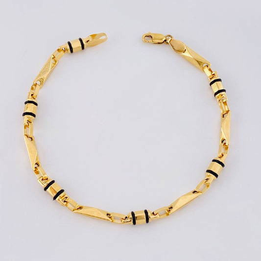 Bracelet Rustic Geometric 4.45g / 7 1/2 in / 3.75mm Yellow Gold 18K