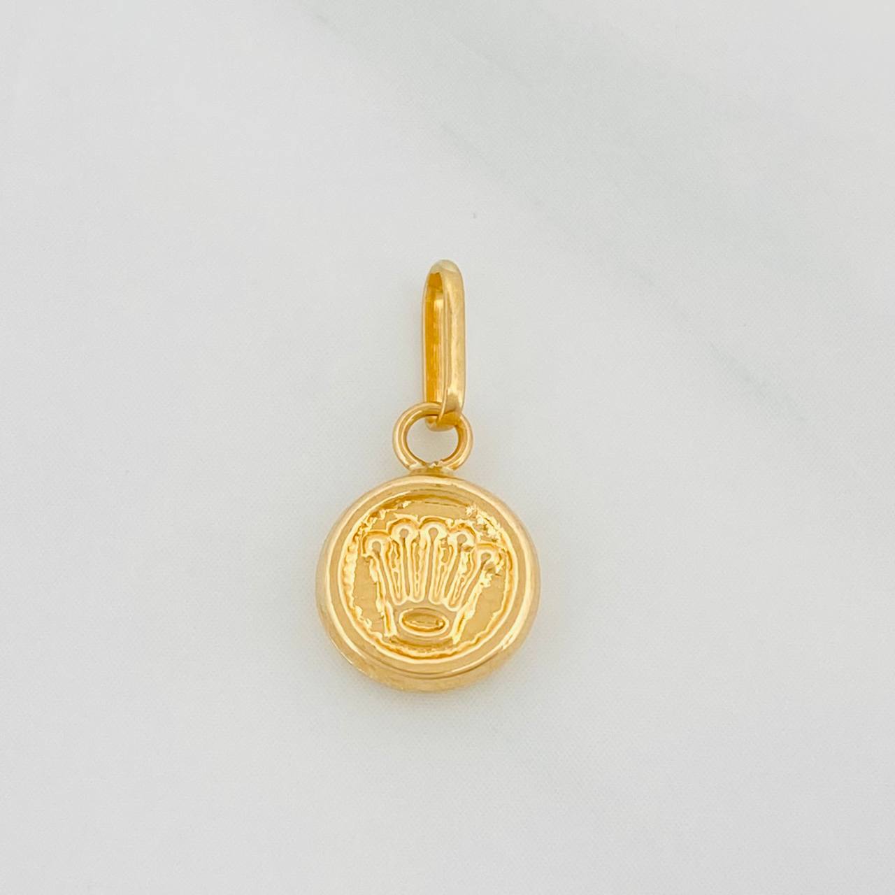 Dije Corona Circular 0.3g / 1/2 in Oro Amarillo 18K