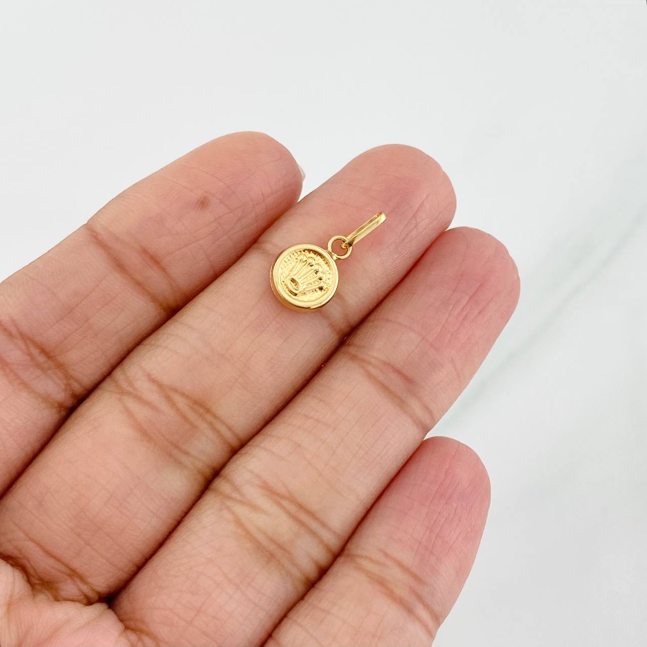 Dije Corona Circular 0.35g / 1/2 in Oro Amarillo 18K