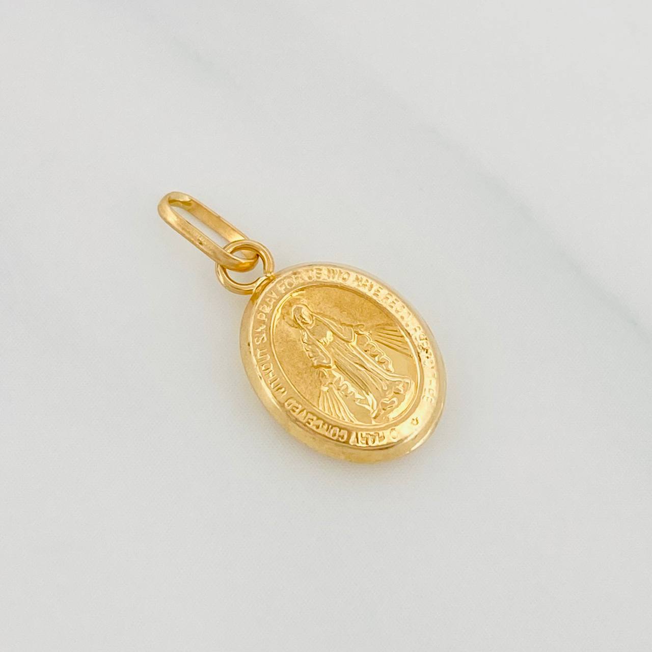 Dije Medalla Virgen Milagrosa 0.45g / 3/4 in Oro Amarillo 18K