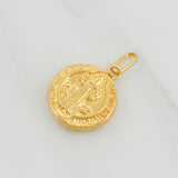 Dije Medalla San Benito 0.75g / 3/4 in Oro Amarillo 18K