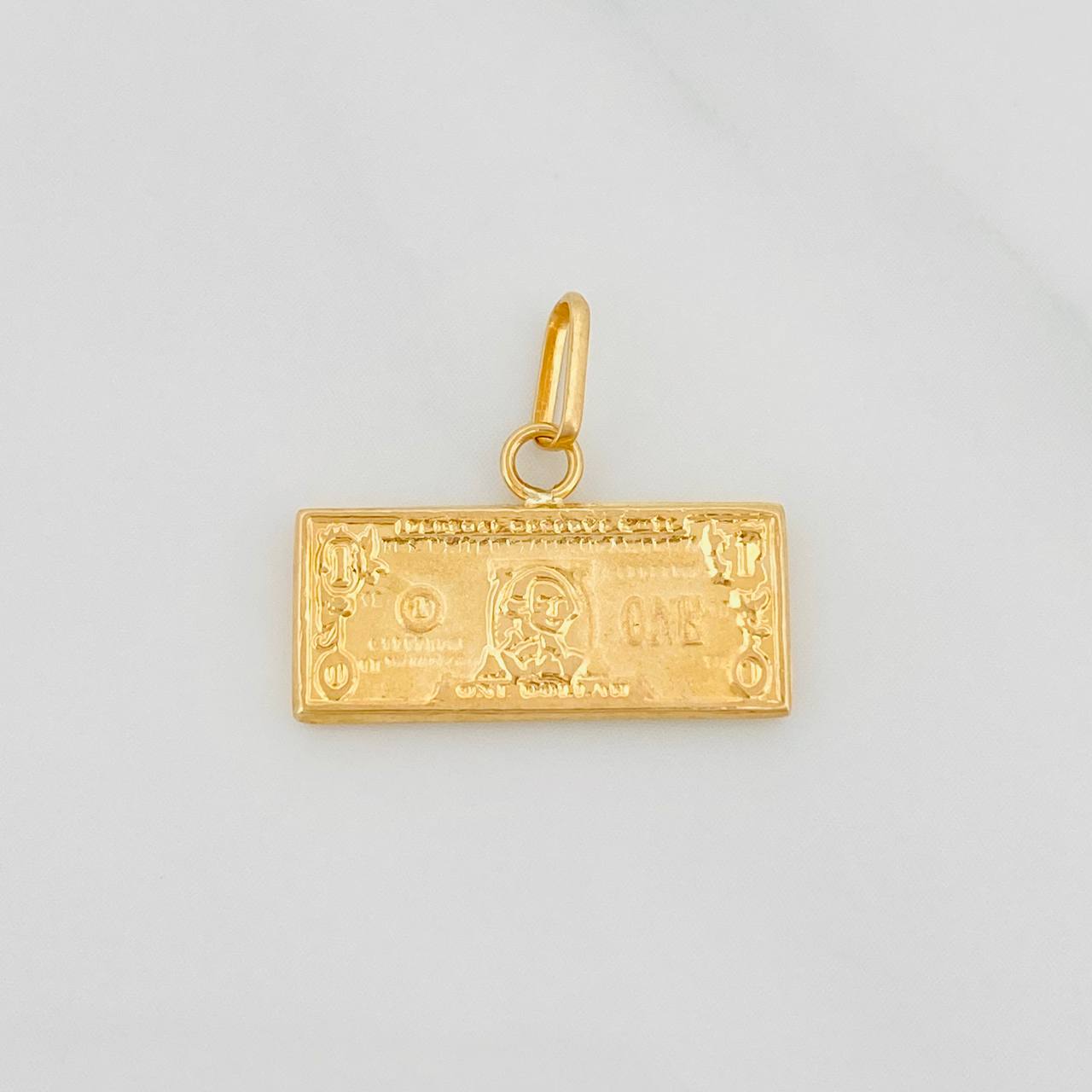 Pendant Dollar Bill 0.8g / 3/4 in Yellow Gold 18K