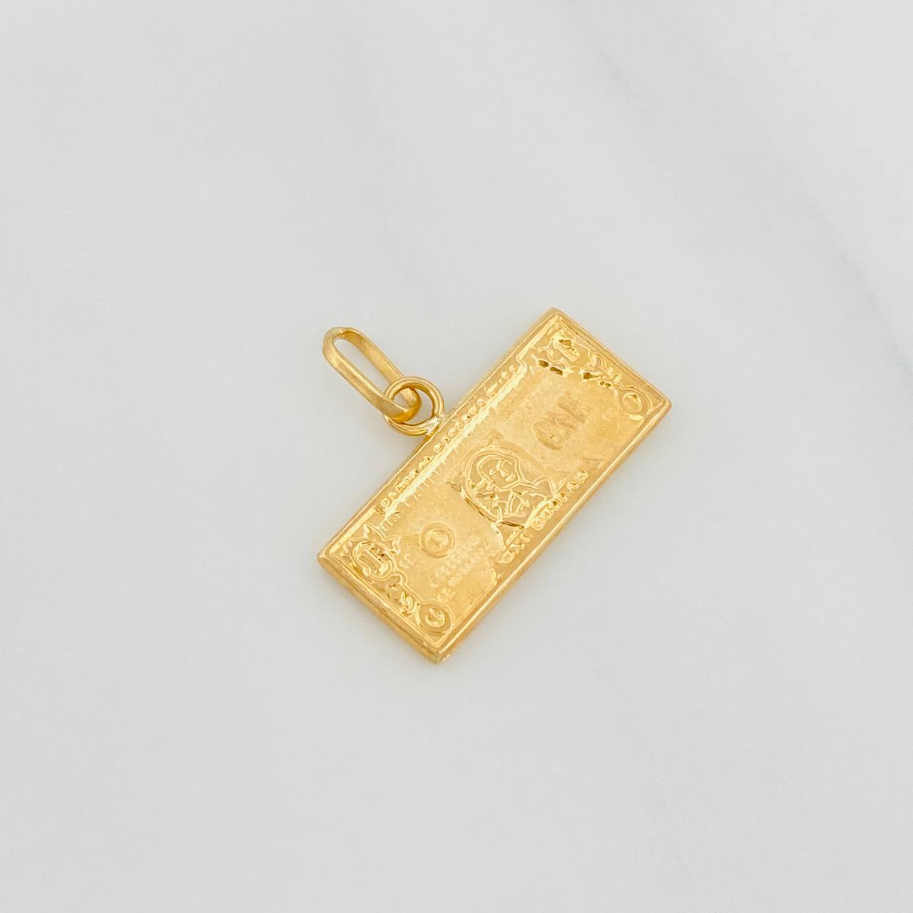 Pendant Dollar Bill 0.8g / 3/4 in Yellow Gold 18K
