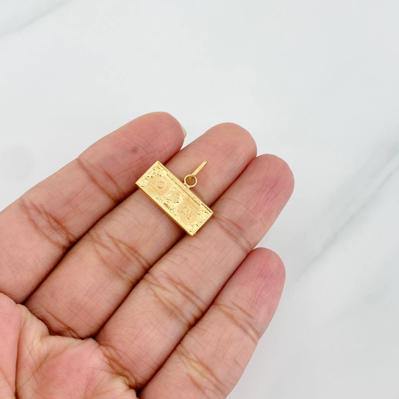 Pendant Dollar Bill 0.8g / 3/4 in Yellow Gold 18K