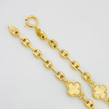 Tobillera GC Trebol 3.9g / 9 in / 3.4mm Oro Amarillo 18K