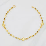 Tobillera GC Trebol 3.9g / 9 in / 3.4mm Oro Amarillo 18K