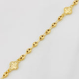 Tobillera GC Trebol 3.9g / 9 in / 3.4mm Oro Amarillo 18K