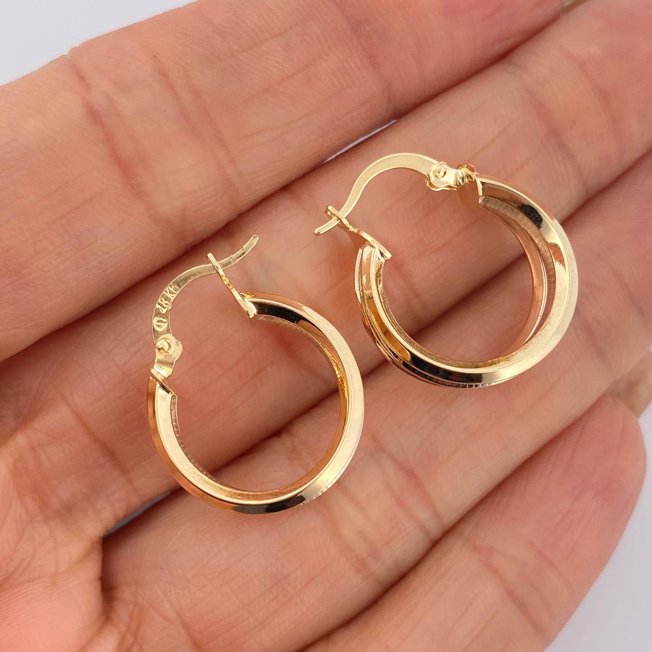 Hoop Earrings Aleja 2.4gr / 2.3cm / 18K Gold &