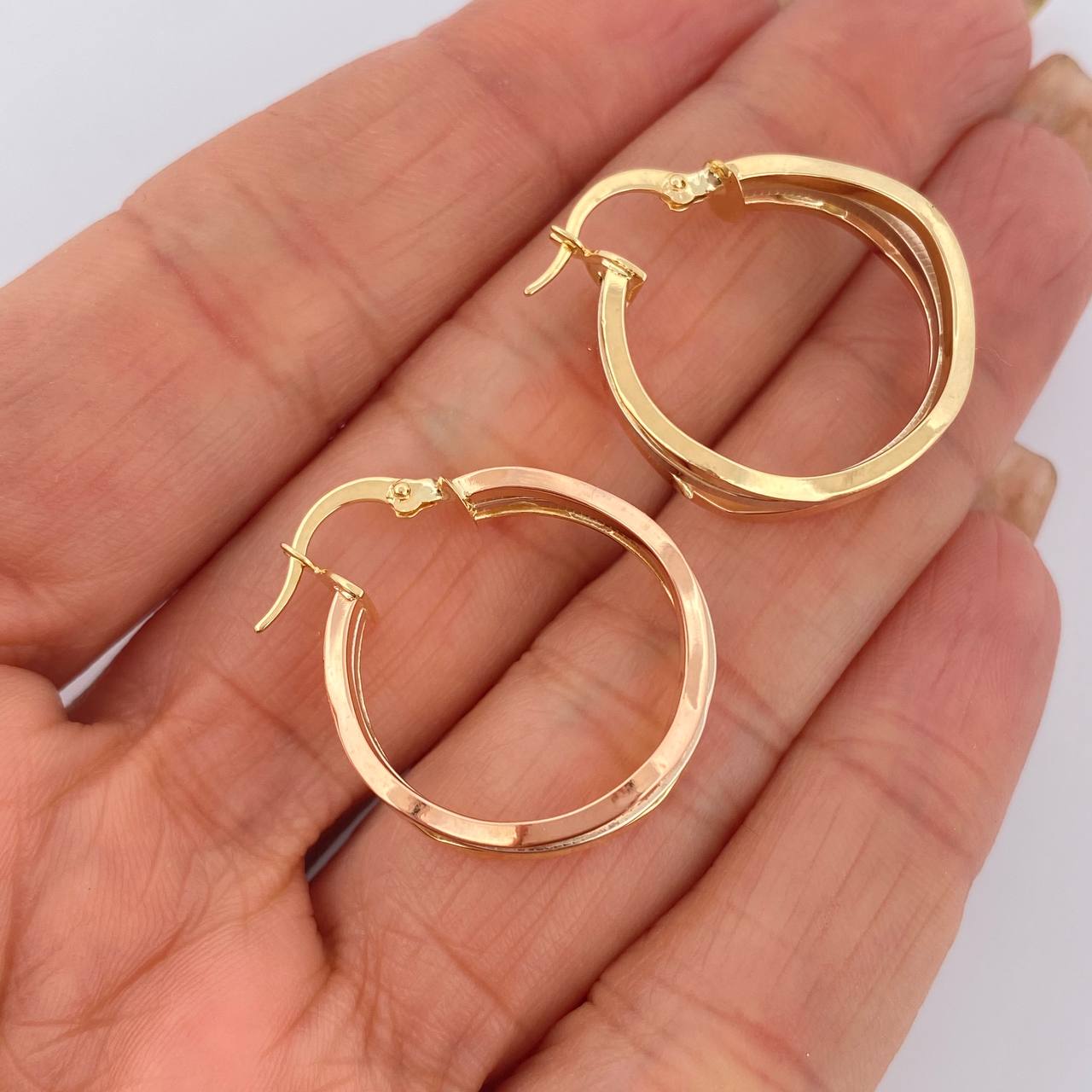 Hoop Earrings Aleja Ondas 3.05gr / 2.7cm / 18K Gold &