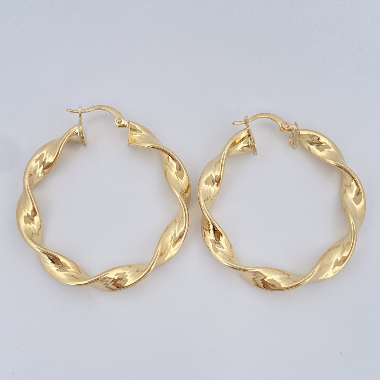Hoop Earrings Amber 5.2gr / 4cm / 18K Gold &