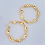Hoop Earrings Amber 5.2gr / 4cm / 18K Gold &