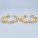 Hoop Earrings Amber 5.2gr / 4cm / 18K Gold &