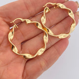 Hoop Earrings Amber 5.2gr / 4cm / 18K Gold &