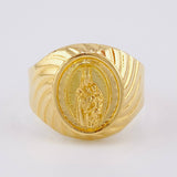 Ring Bordered with Virgin of Carmen 3.5g / Size 10 1/4 Yellow Gold 18K