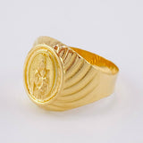 Ring Bordered with Virgin of Carmen 3.5g / Size 10 1/4 Yellow Gold 18K