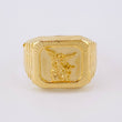 San Miguel Bordered Signet Ring 3.7g / Size 10 3/4 Yellow Gold 18K