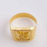 San Miguel Bordered Signet Ring 3.7g / Size 10 3/4 Yellow Gold 18K