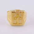 Anillo Sello Cruz Cristo 3.1g / T8 3/4 Oro Amarillo 18K