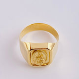 Ring Bordered with Virgin of Carmen 3.85g / Size 9 1/4 Yellow Gold 18K