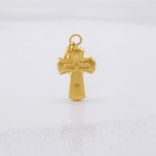 Dije Doble Cruz 0.35g / 3/4 in Oro Amarillo 18K