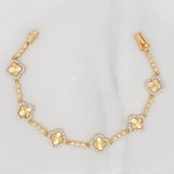 Clover Bracelet Tennis Diamond Cut 9.5g / 7 in / 2.67mm Yellow Gold 18K