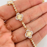Clover Bracelet Tennis Diamond Cut 9.5g / 7 in / 2.67mm Yellow Gold 18K
