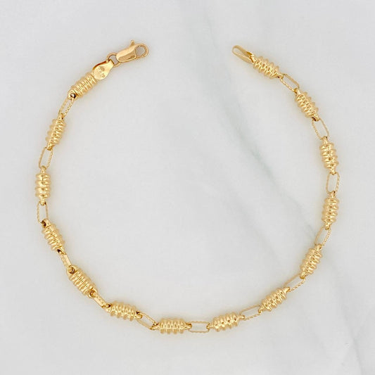 Pulso Rustico Relieve 4.7g / 8 1/2 in / 3.84mm Oro Amarillo 18K