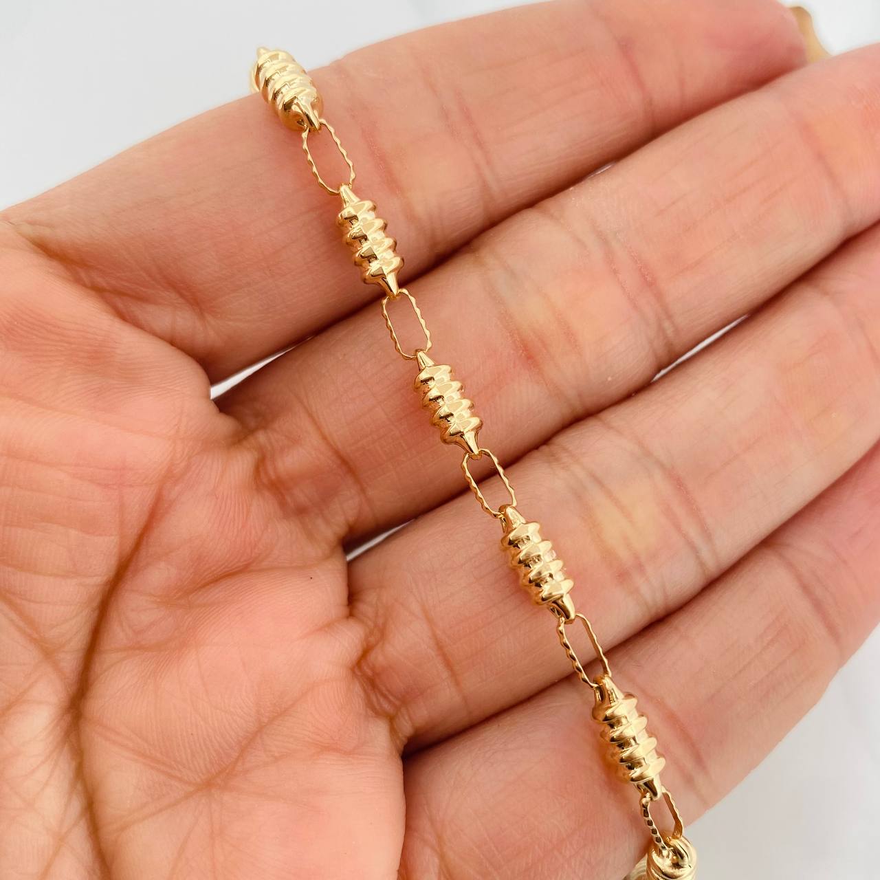 Bracelet Rustic Relief 4.7g / 8 1/2 in / 3.84mm Yellow Gold 18K