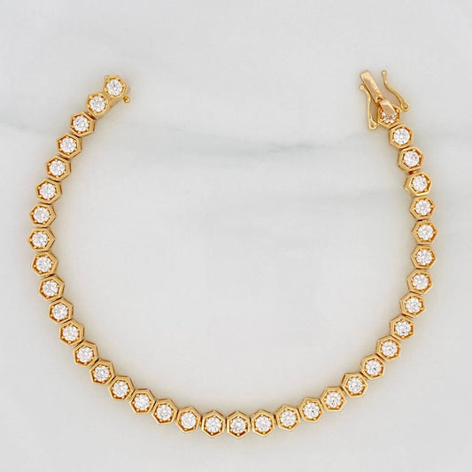 Pulso Hexagono Real 18.8g / 7 in / 5.05mm Oro Amarillo 18K
