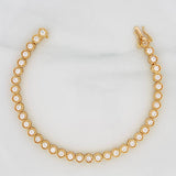 Bracelet Hexagon Real 18.8g / 7 in / 5.05mm Yellow Gold 18K