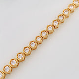 Bracelet Hexagon Real 18.8g / 7 in / 5.05mm Yellow Gold 18K