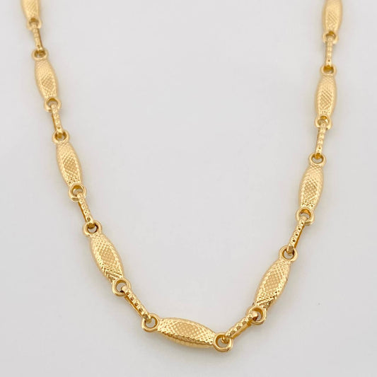 Cadena Rustica Punteada 10.8g / 24 in / 3.21mm Oro Amarillo 18K