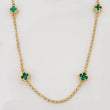 Clover Chain Espiga Malachite 4.3g / 18 in / 1.41mm Yellow Gold 18K