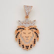 Dije León 3.15g / 1 1/2 in Dos Oros Blanco Rosa 18K