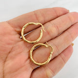 Hoop Earrings Val 2.15g / 1 in Yellow Gold 18K