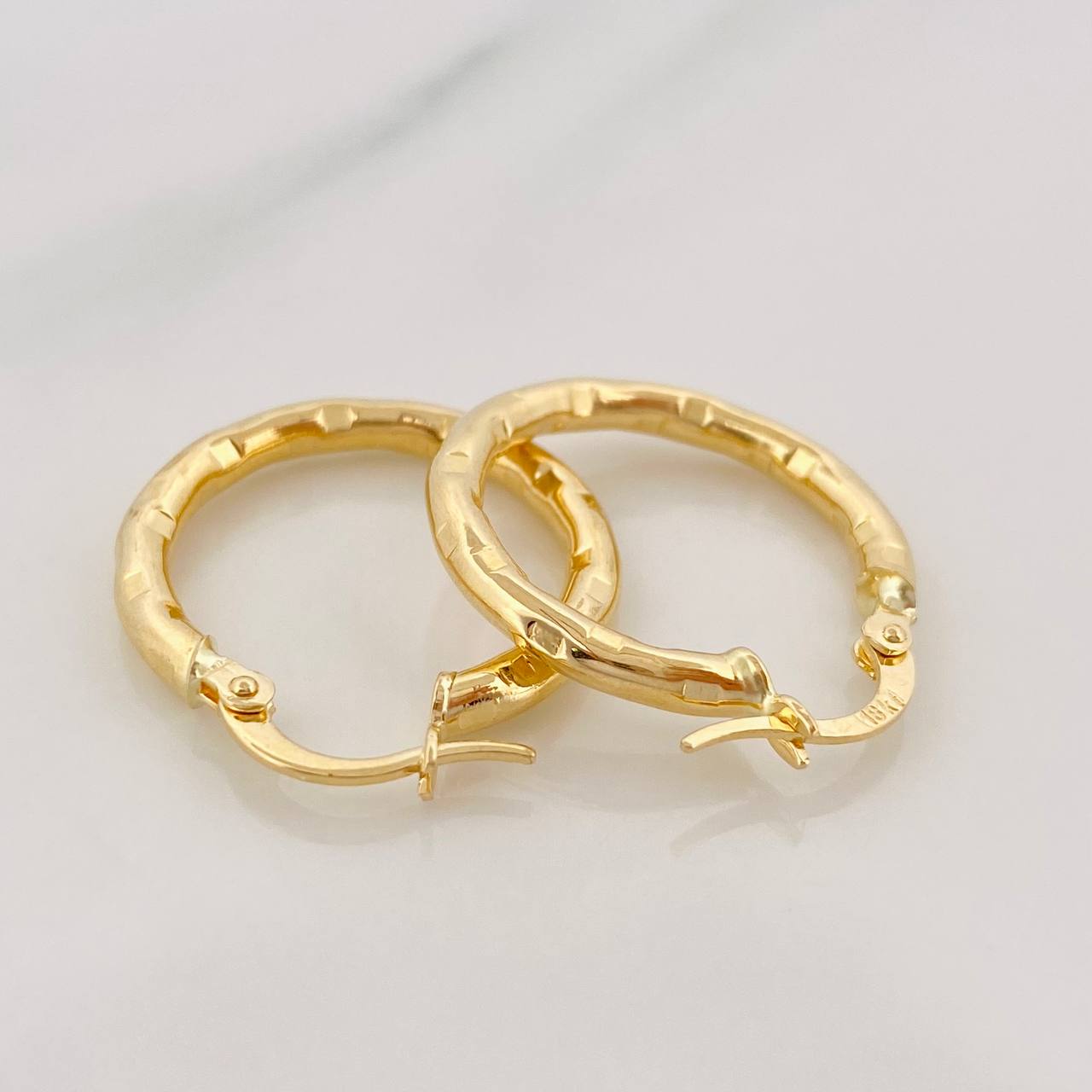 Hoop Earrings Val 2.15g / 1 in Yellow Gold 18K