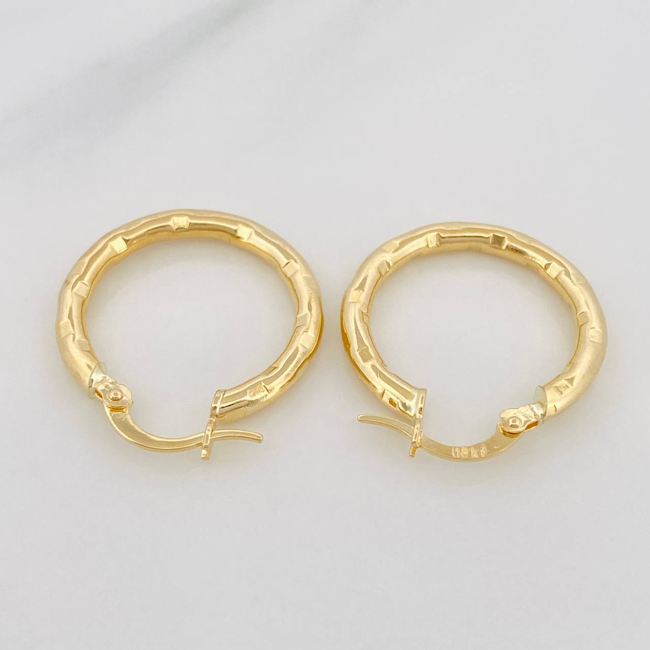 Hoop Earrings Val 2.15g / 1 in Yellow Gold 18K