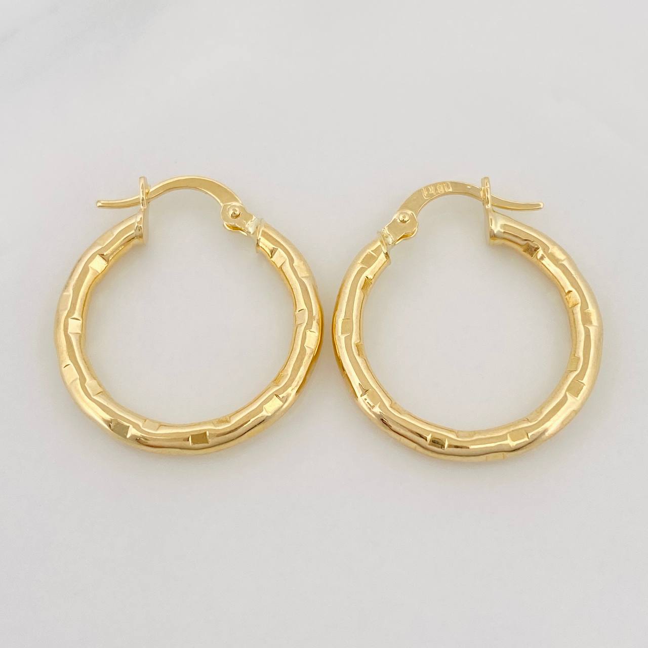 Hoop Earrings Val 2.15g / 1 in Yellow Gold 18K