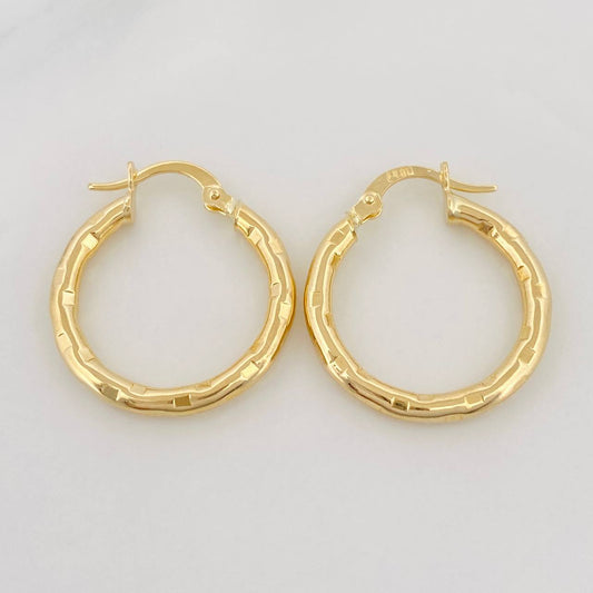 Hoop Earrings Val 2.15g / 1 in Yellow Gold 18K