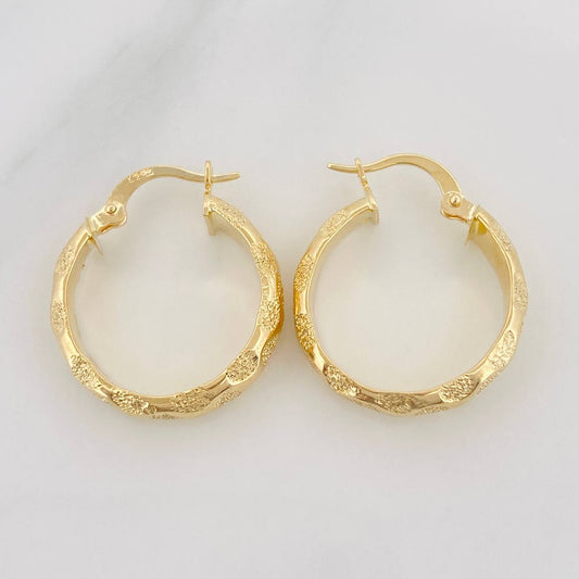 Hoop Earrings Lary 2.8g / 1 in Yellow Gold 18K