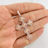 Dije Cruz Trebol Diamantada 4.95g / 2 in Oro Rosa 18K