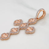 Dije Cruz Trebol Diamantada 4.95g / 2 in Oro Rosa 18K