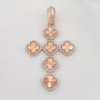 Dije Cruz Trebol Diamantada 4.95g / 2 in Oro Rosa 18K