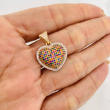 Dije Corazon 3.2g / 1 in Dos Oros Amarillo Blanco 18K