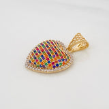 Dije Corazon 3.2g / 1 in Dos Oros Amarillo Blanco 18K
