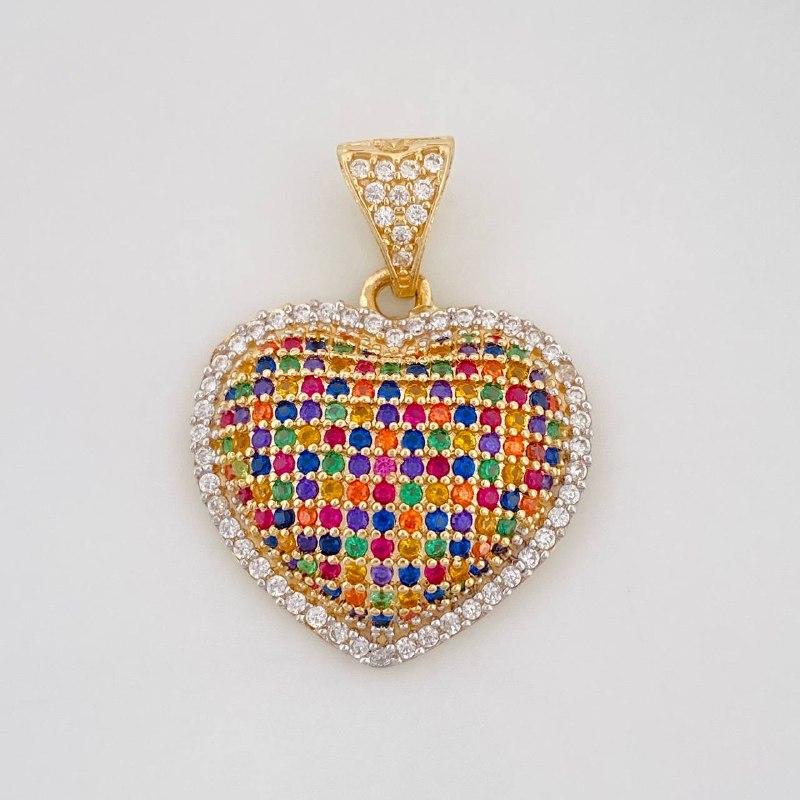 Dije Corazon 3.2g / 1 in Dos Oros Amarillo Blanco 18K