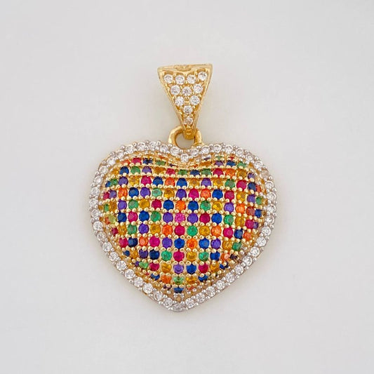 Dije Corazon 3.2g / 1 in Dos Oros Amarillo Blanco 18K