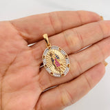 Pendant Medal Virgin Guadalupe 5.2g / 1 1/4 in Two-Tone Yellow White Gold 18K