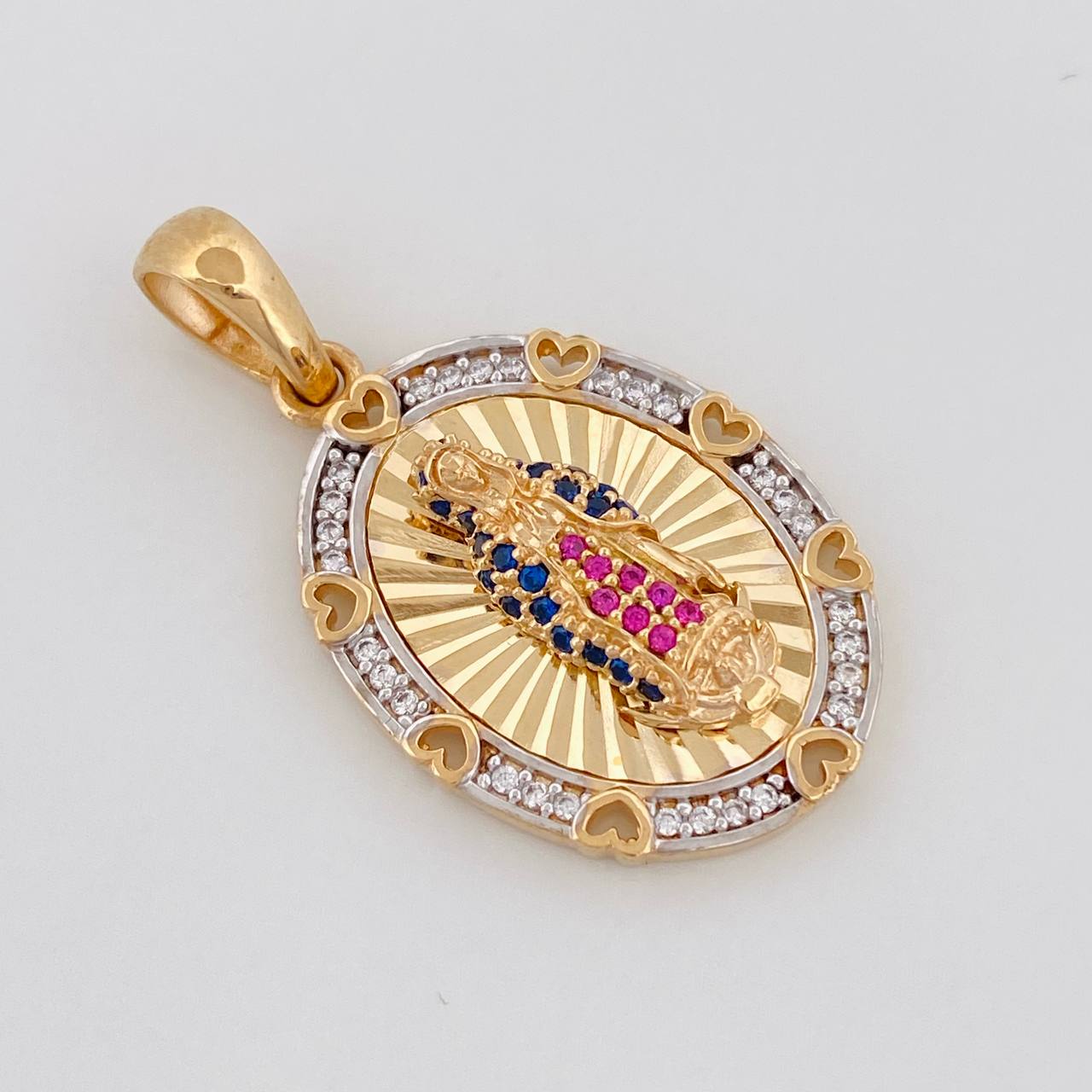 Pendant Medal Virgin Guadalupe 5.2g / 1 1/4 in Two-Tone Yellow White Gold 18K