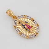 Pendant Medal Virgin Guadalupe 5.2g / 1 1/4 in Two-Tone Yellow White Gold 18K